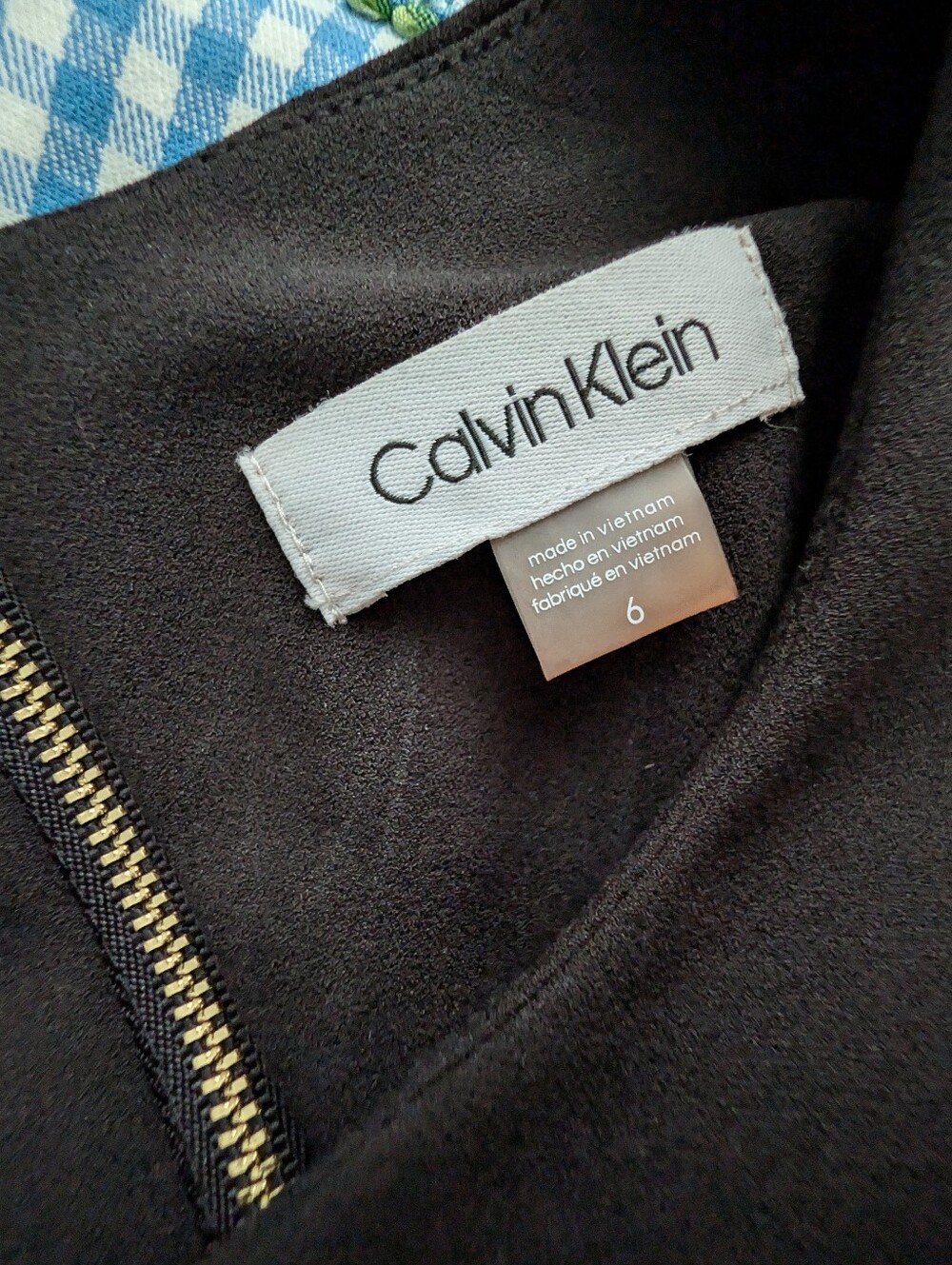 Calvin Klein Black Dress with Gold-Tone Zipper - Picture 2 of 4